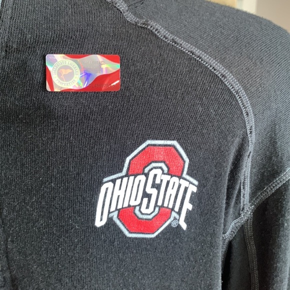 j. America Color Block Black Gray Trim Quarter Zip Pullover Ohio State. Size XL - Picture 3 of 5